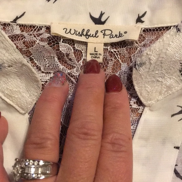 Wishful Park Sheer Top w/ birds - Picture 6 of 8